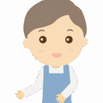 笑顔の男性店員さんのイラスト