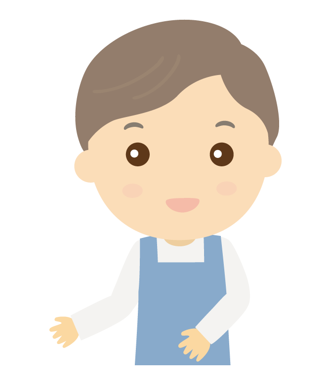 笑顔の男性店員さんのイラスト