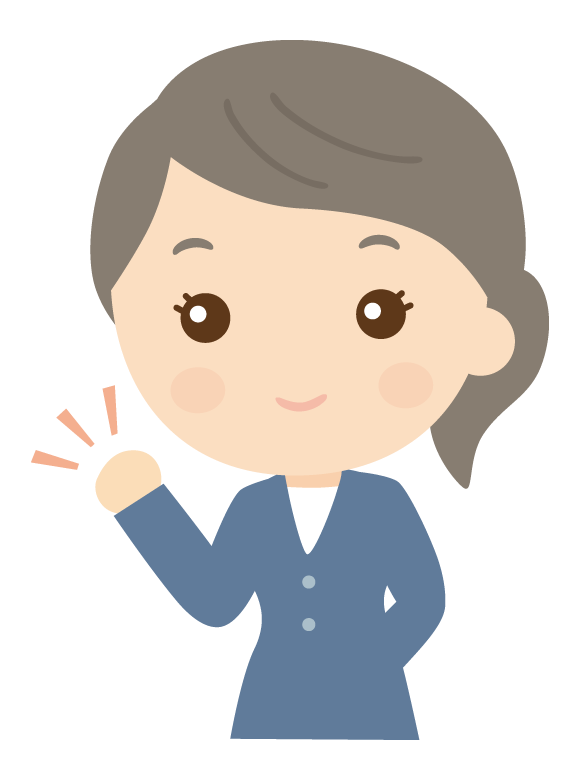 ガッツポーズの女性会社員のイラスト
