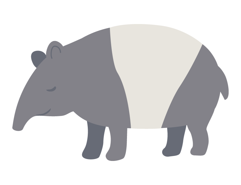 マレーバクのイラスト