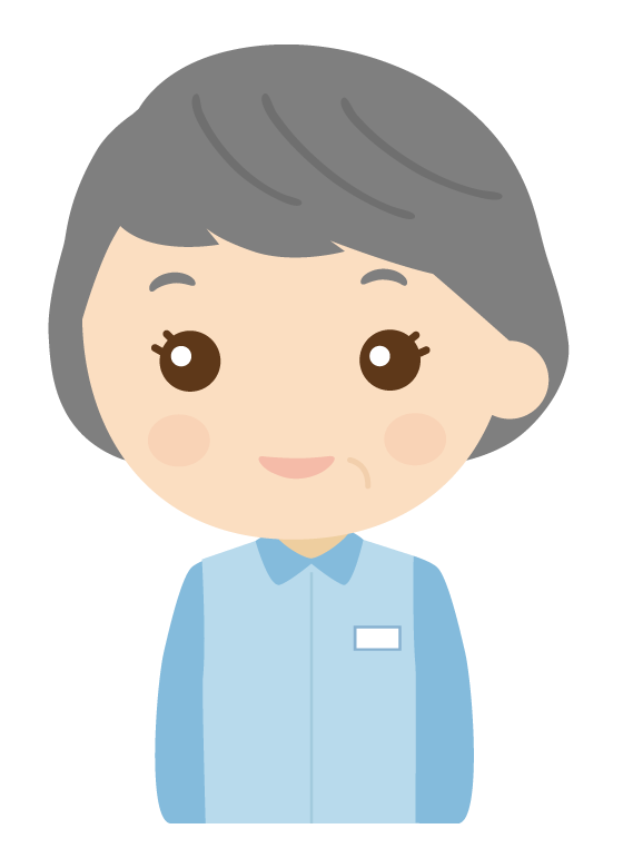 シニアの女性店員さんのイラスト