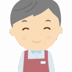 シニアの男性店員さんのイラスト