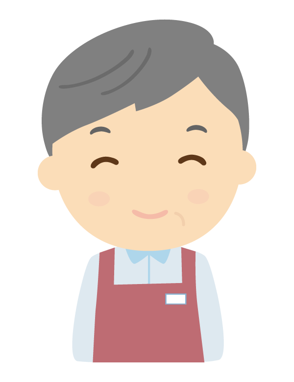 シニアの男性店員さんのイラスト