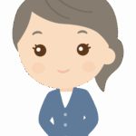 前に手を添えた女性会社員のイラスト