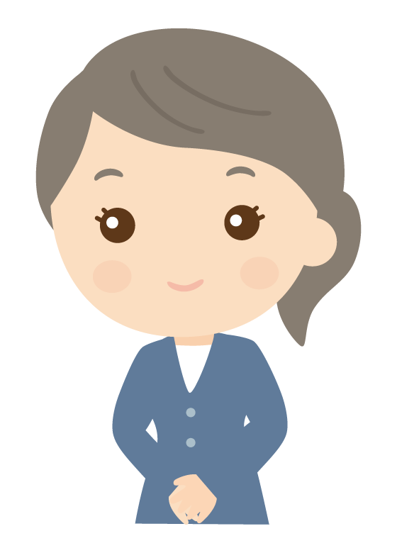 前に手を添えた女性会社員のイラスト