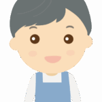 エプロンの男性店員さんのイラスト