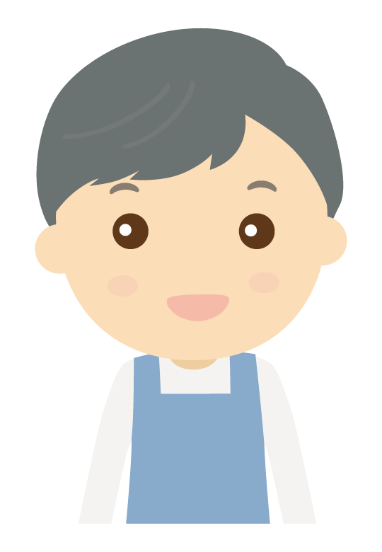 エプロンの男性店員さんのイラスト