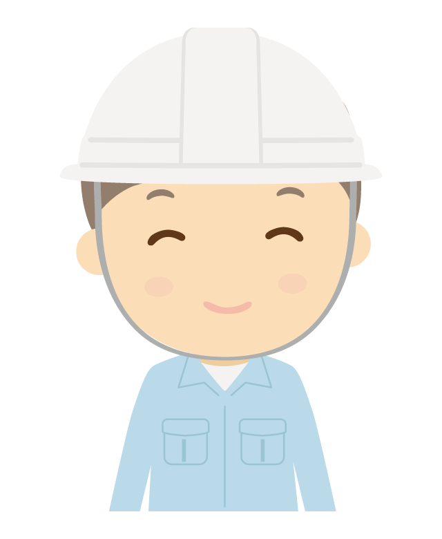 にっこり笑顔の作業員のイラスト