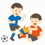 少年サッカーで接触する怪我のイラスト