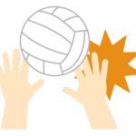 バレーボールの怪我のイラスト