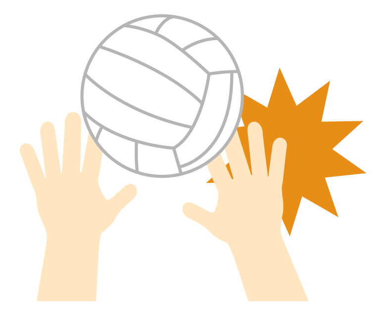 バレーボールの怪我のイラスト