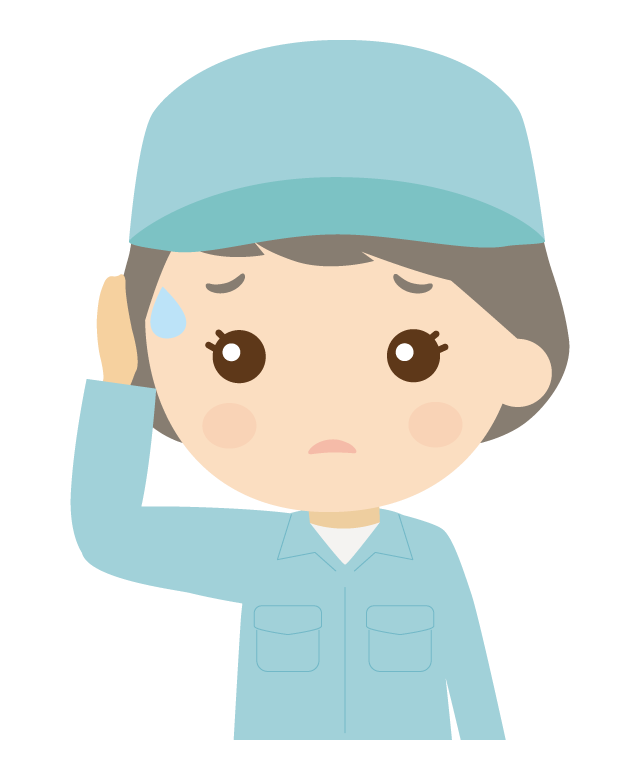 ミスしたり焦っている作業員のイラスト