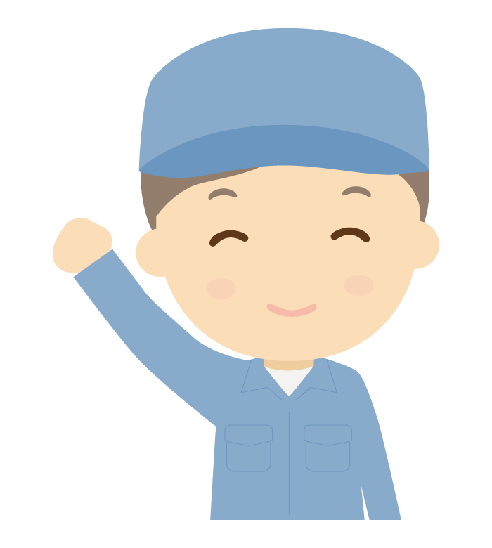 笑顔でやる気のある作業員のイラスト