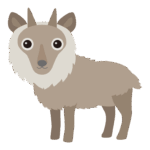 かわいいニホンカモシカのイラスト