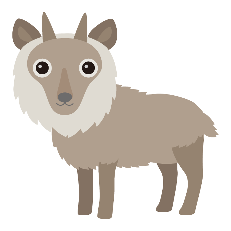 かわいいニホンカモシカのイラスト