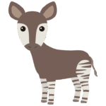 かわいいオカピのイラスト