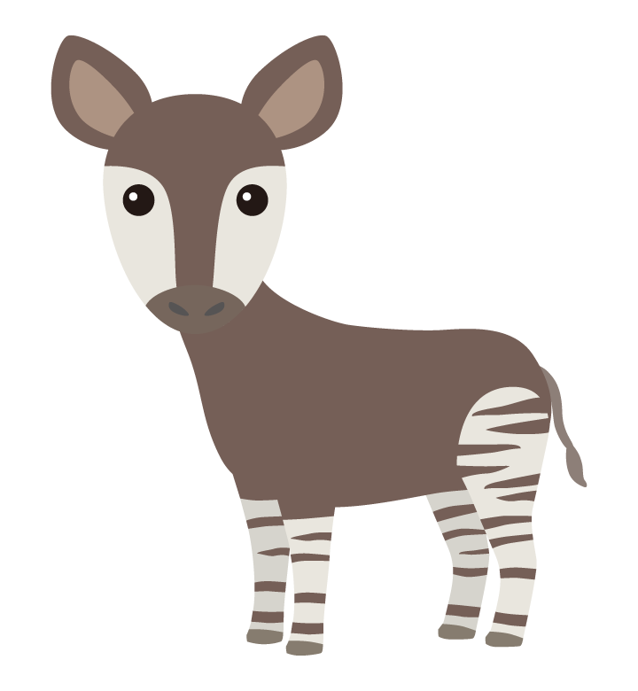 かわいいオカピのイラスト