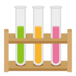 液体が入った試験管のイラスト