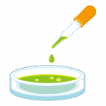 スポイトとシャーレのイラスト