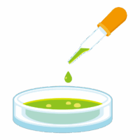 スポイトとシャーレのイラスト