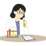 研究をしている女性のイラスト