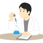 研究をしている男性のイラスト