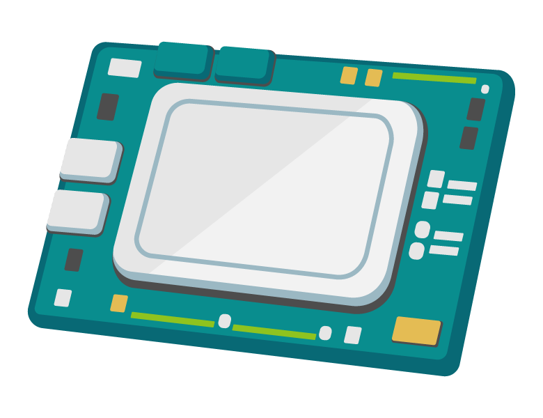 電子パーツや基盤のイラスト