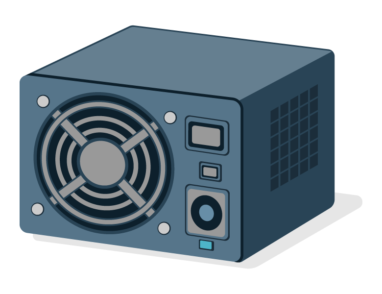 PCの電源ユニットのイラスト