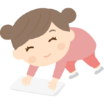 雑巾がけをする子ども（女の子）のイラスト