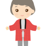 はんてんを着た女性のイラスト