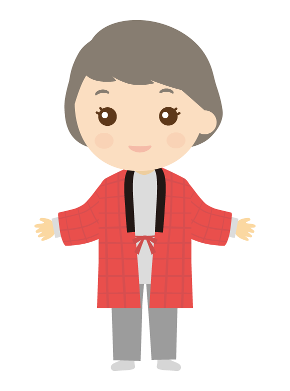 はんてんを着た女性のイラスト