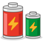 充電式電池やバッテリーのイラスト