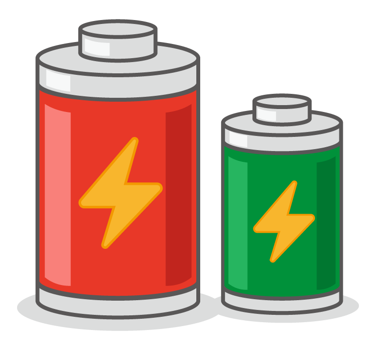 充電式電池やバッテリーのイラスト