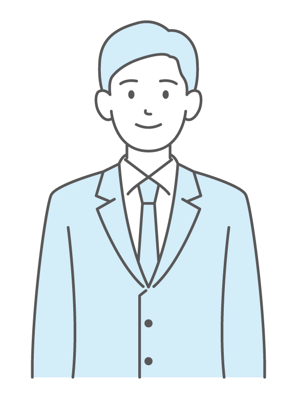 シンプルな色の会社員のイラスト