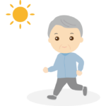 ジョギングをする年配者のイラスト