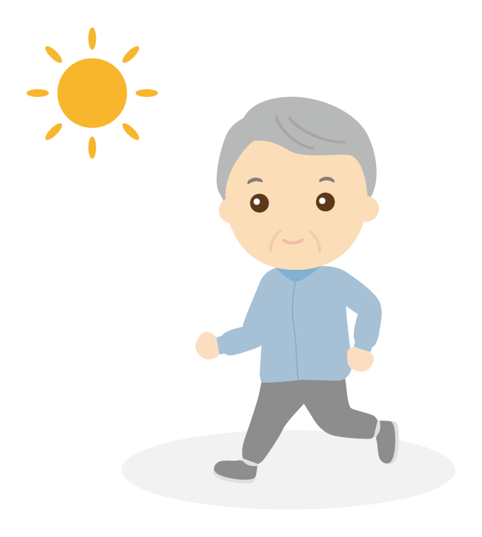 ジョギングをする年配者のイラスト