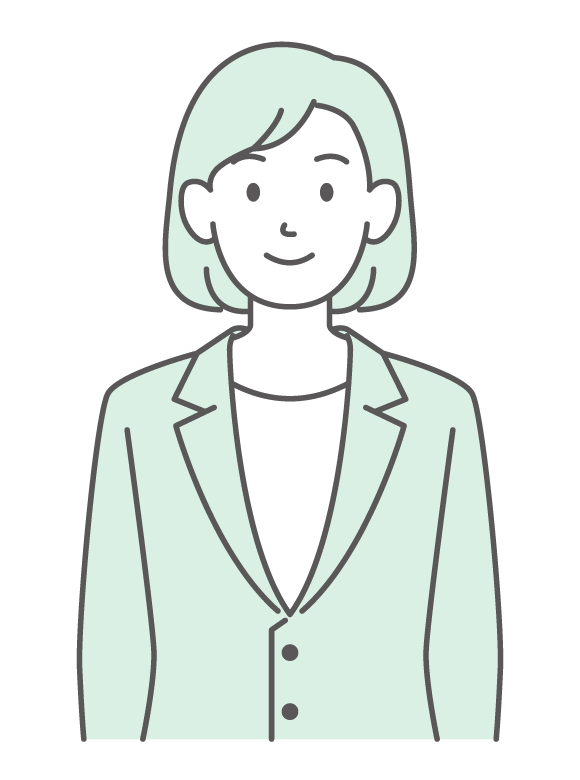 シンプルな色の女性会社員のイラスト