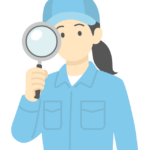 点検や検査を行う女性作業員のイラスト