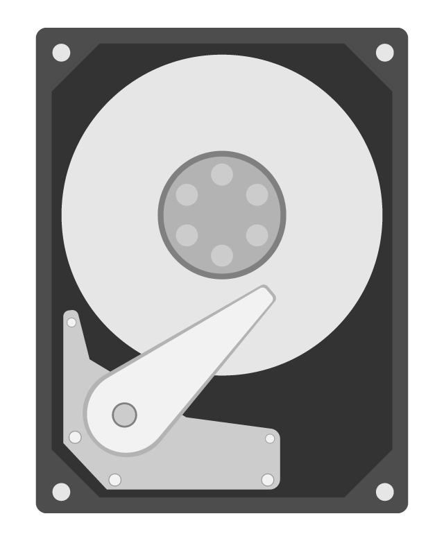 HDD（ハードディスクドライブ）のイラスト