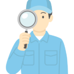 点検や検査を行う男性作業員のイラスト