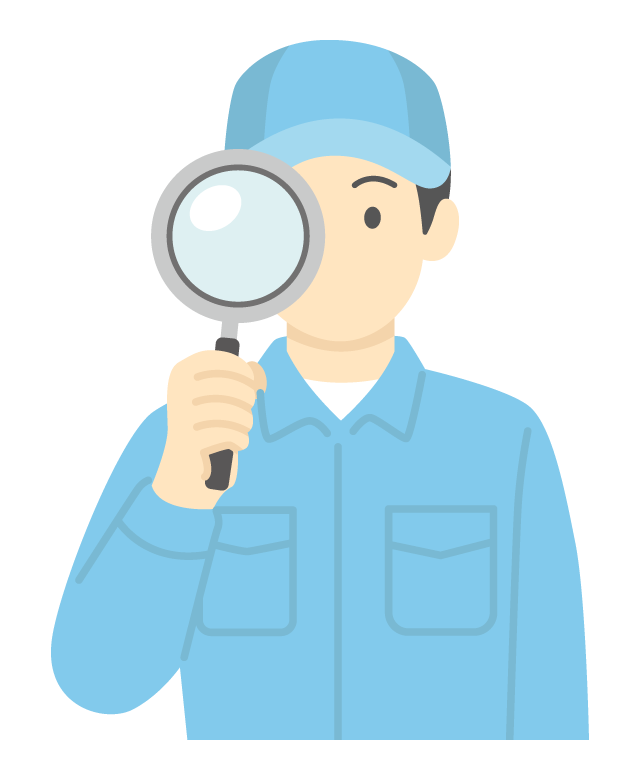 点検や検査を行う男性作業員のイラスト