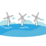 洋上風力発電のイラスト