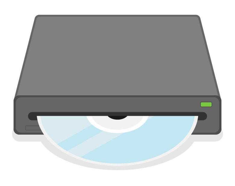 光学ドライブとディスクのイラスト