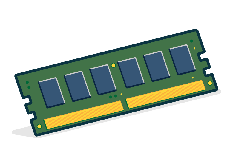 PCのメモリーのイラスト