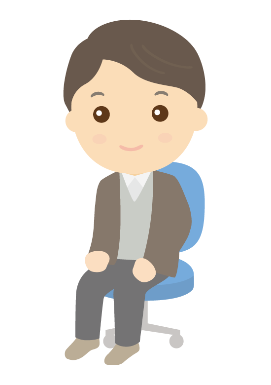 椅子に座る男性のイラスト