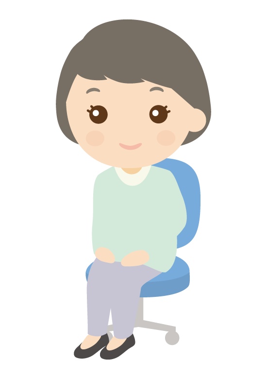 椅子に座る女性のイラスト