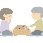 囲碁を楽しむ年配者のイラスト