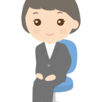椅子に座る女性会社員のイラスト