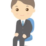 椅子に座る会社員のイラスト