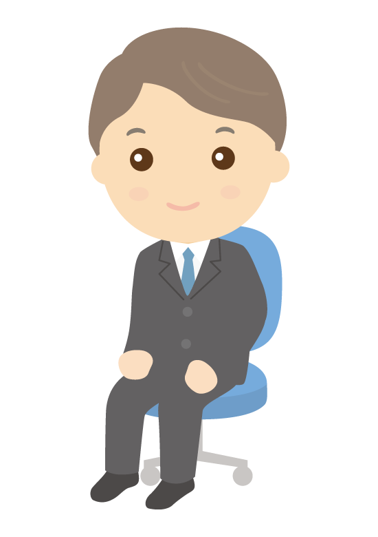 椅子に座る会社員のイラスト